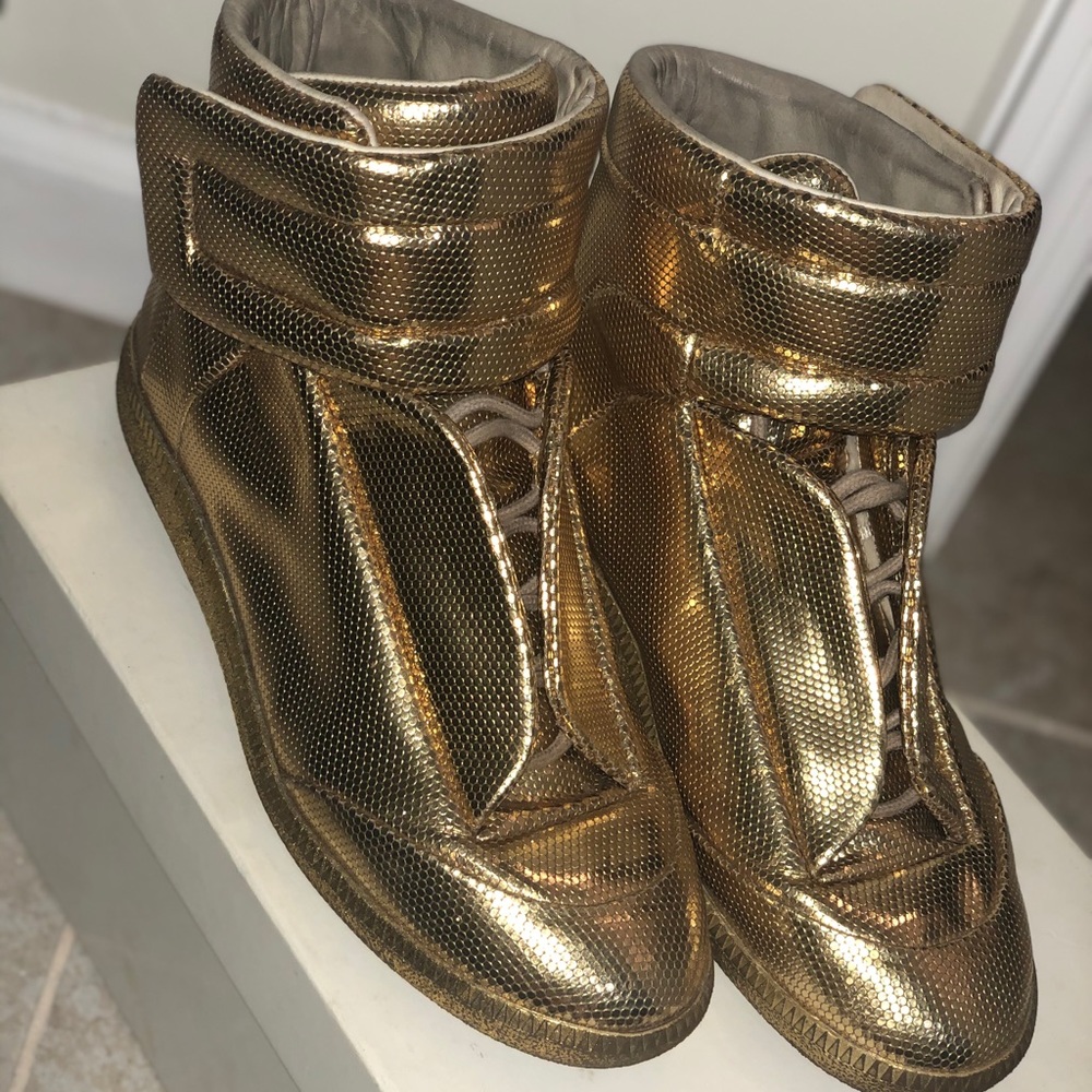Gold Maison Margiela Future High Top Sneakers